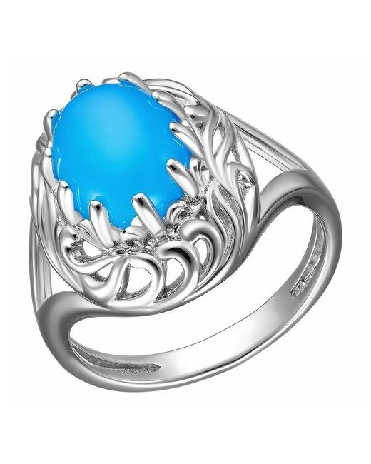 Ювелирочка Перстень 106140019 серебро 925 проба родирование размер 19 серебряный голубой