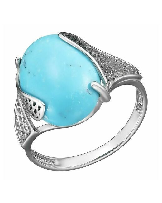 Ювелирочка Перстень 105999718 серебро 925 проба родирование размер 18 серебряный голубой