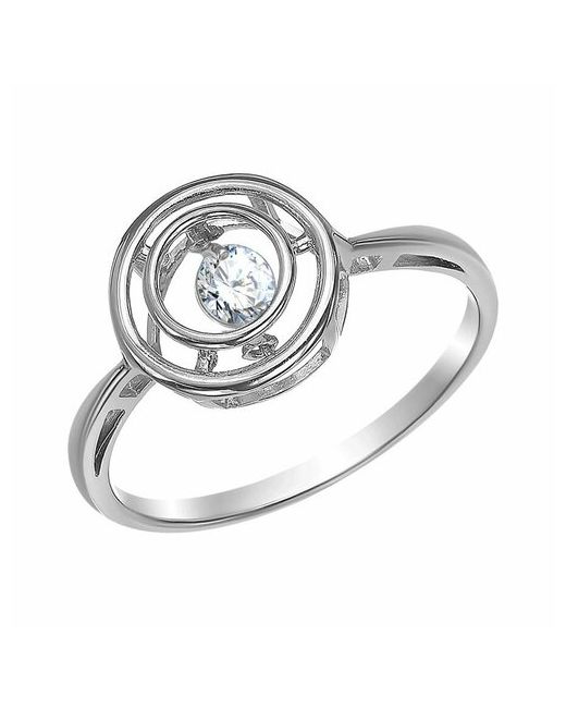 Ювелирочка Перстень 104458619 серебро 925 проба родирование размер 19 серебряный бесцветный