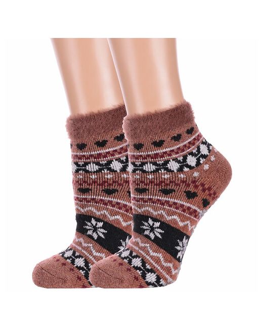 Hobby Line носки укороченные утепленные махровые на Новый год размер