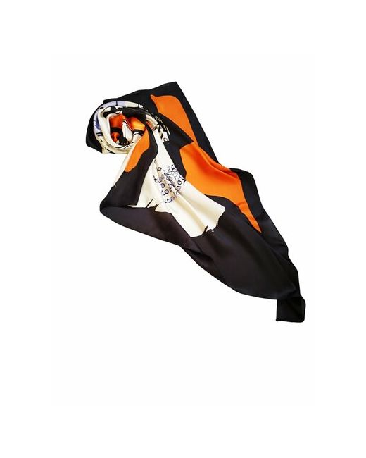 Sergio Valentini Платок натуральный шелк оранжевый черный