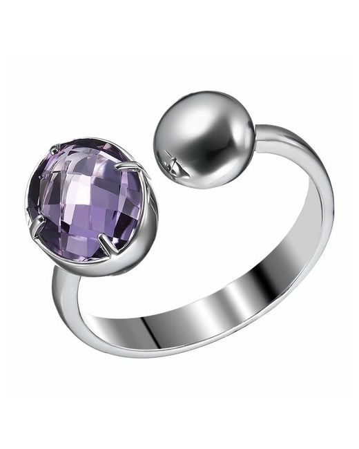 Ювелирочка Кольцо 103428719 серебро 925 проба родирование размер 19 серебряный фиолетовый