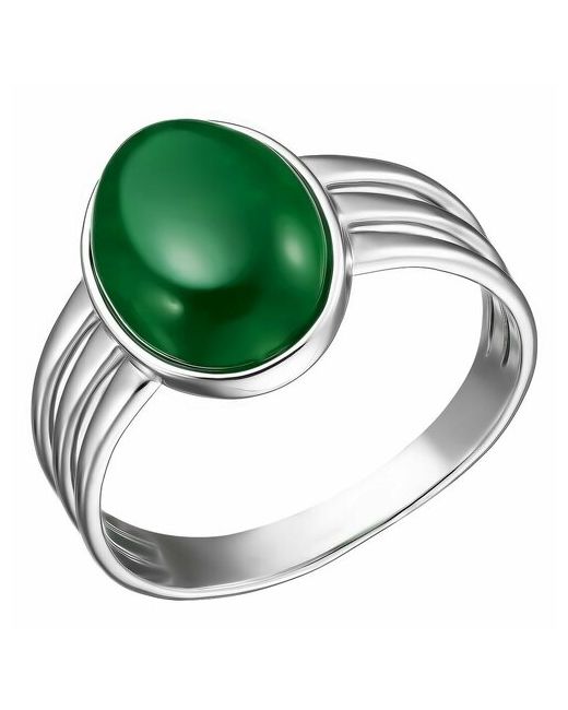 Ювелирочка Перстень 106464519 серебро 925 проба родирование размер 19 серебряный зеленый