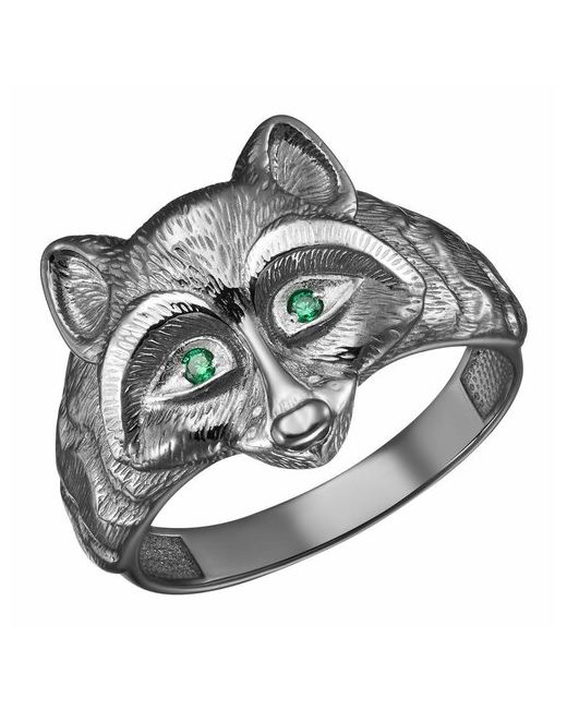 Ювелирочка Перстень 105708219 серебро 925 проба родирование размер 19 серебряный зеленый