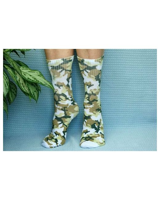 хлопковые COTTON PRINT носки высокие износостойкие размер зеленый белый
