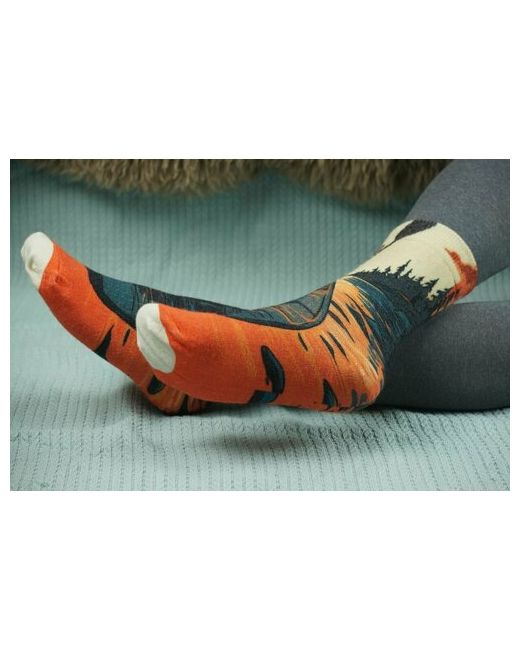 Шерстянки носки Базовая коллекция 1 пара высокие утепленные размер зеленый оранжевый