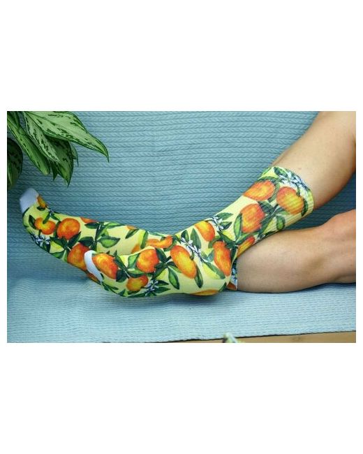 хлопковые COTTON PRINT носки COTTON PRINT 1 пара высокие износостойкие размер оранжевый зеленый