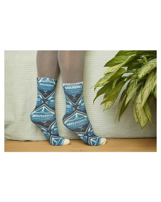 Шерстянки носки Базовая коллекция 1 пара высокие утепленные размер синий