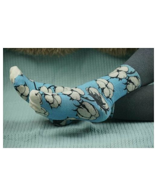 Шерстянки носки Базовая коллекция 1 пара высокие утепленные размер голубой