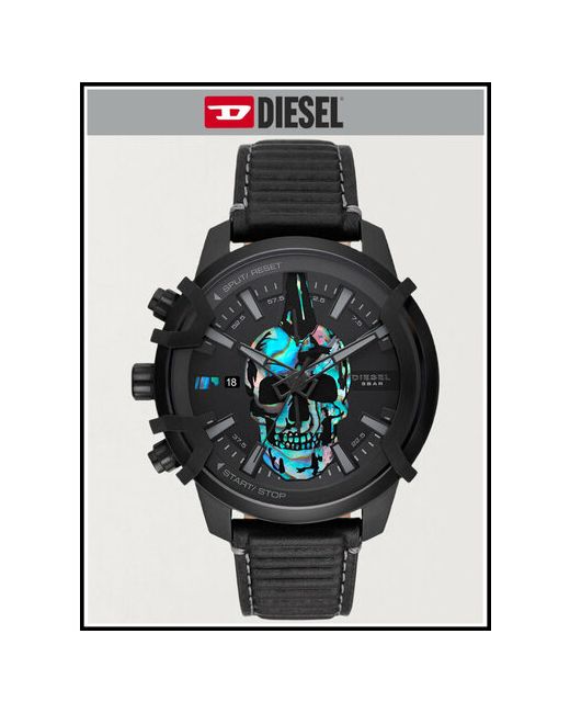 Diesel Наручные часы наручные черные с черепом кварцевые оригинальные