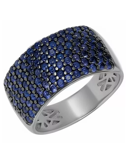 Ювелирочка Перстень 1050822185 серебро 925 проба чернение родирование серебряный синий