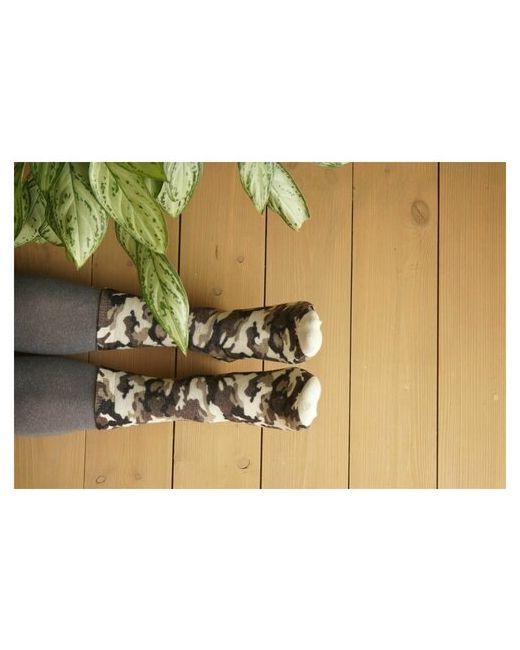Шерстянки носки Базовая коллекция 1 пара высокие утепленные размер зеленый