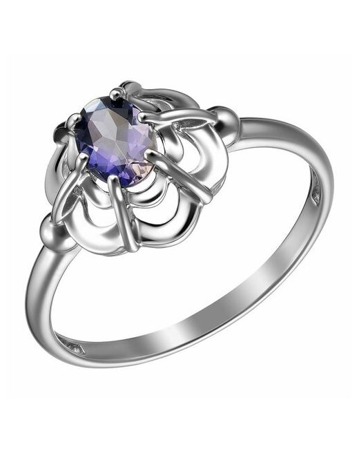 Ювелирочка Перстень 105673017 серебро 925 проба размер 17 серебряный фиолетовый