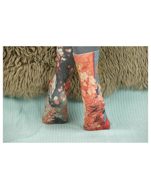 Шерстянки носки Базовая коллекция 1 пара высокие утепленные размер синий оранжевый