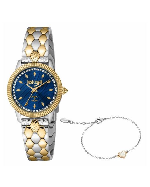 Just Cavalli Наручные часы Часы наручные JC1L258M0095SET Кварцевые 28 ммбраслет желтый серебряный