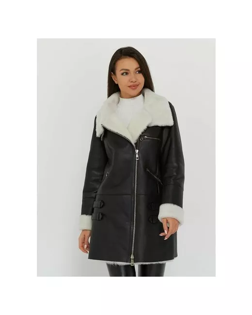 Este'e exclusive Fur&Leather Дубленка классическая овчина удлиненная силуэт прямой карманы размер 46