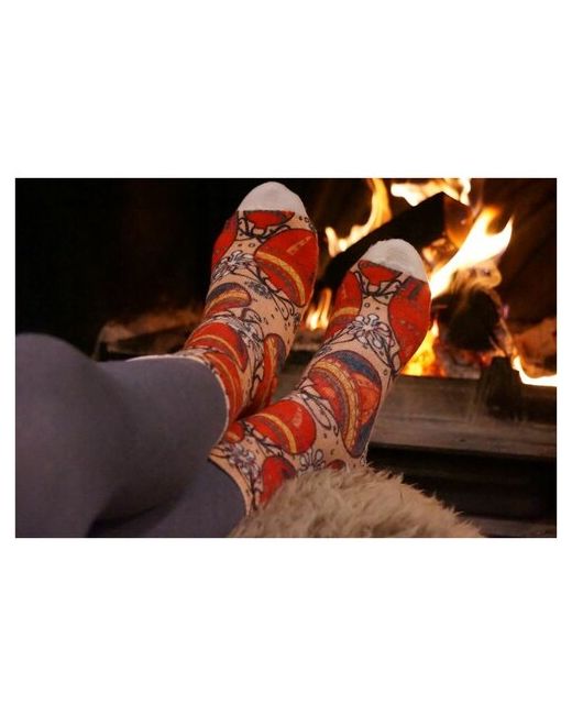 Шерстянки носки Базовая коллекция 1 пара высокие утепленные размер красный