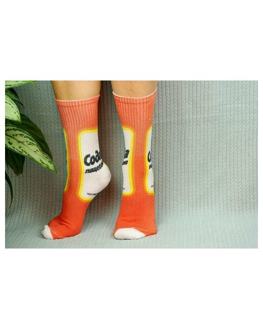 хлопковые COTTON PRINT носки высокие износостойкие размер оранжевый