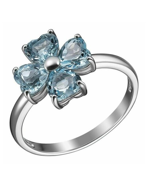 Ювелирочка Перстень 106312819 серебро 925 проба родирование размер 19 серебряный голубой