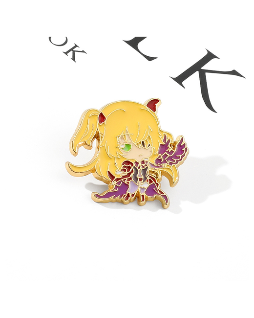 Genshin Impact Брошь Персонажи Геншин Импакт эмаль подарочная упаковка желтый
