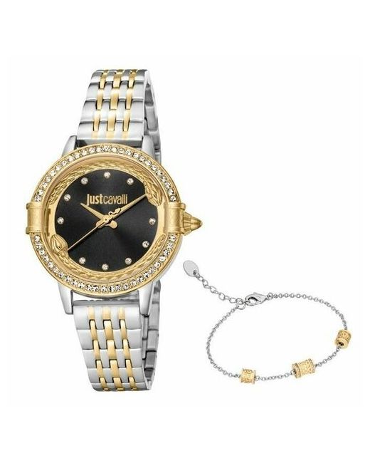 Just Cavalli Наручные часы Часы наручные JC1L255M0095SET Кварцевые 32 ммбраслет желтый серебряный