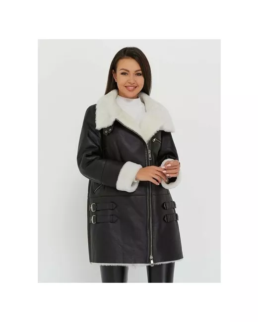 Este'e exclusive Fur&Leather Дубленка классическая овчина удлиненная силуэт прямой карманы размер 54