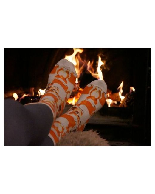 Шерстянки носки Базовая коллекция 1 пара высокие утепленные размер оранжевый