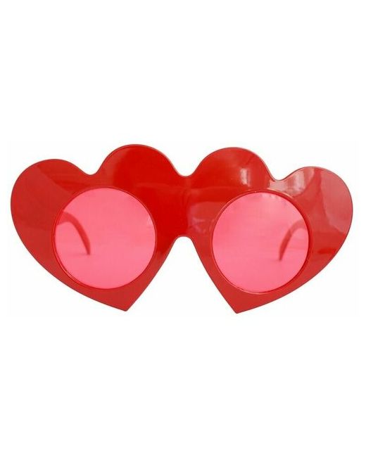 Веселуха Карнавальные очки Сердца красные украшение для праздника