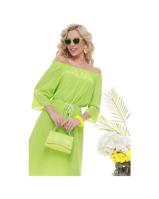 DSTrend Платье в классическом стиле прямой силуэт размер 54 зеленый