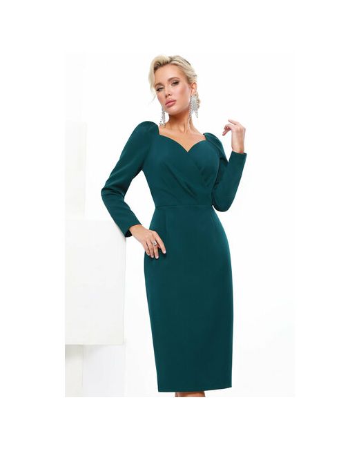 DSTrend Платье вечернее полуприлегающее размер 56 зеленый