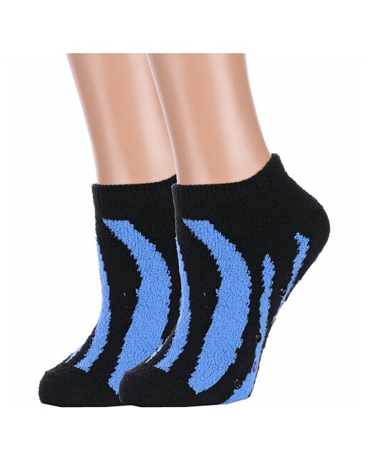 Hobby Line носки укороченные нескользящие махровые утепленные размер черный синий