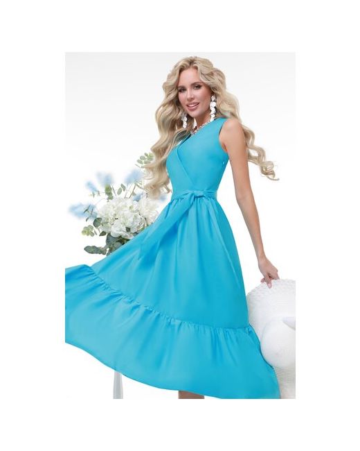 DSTrend Платье повседневное полуприлегающее размер 54 синий