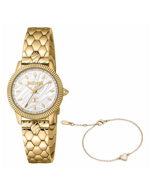 Just Cavalli Наручные часы Часы наручные JC1L258M0055SET Кварцевые 28 ммбраслет желтый серебряный