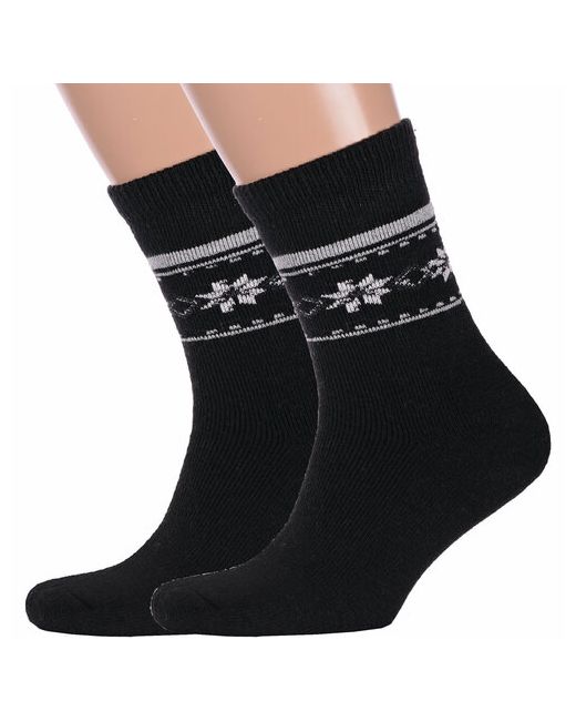 Hobby Line носки 2 пары классические на Новый год махровые утепленные размер черный