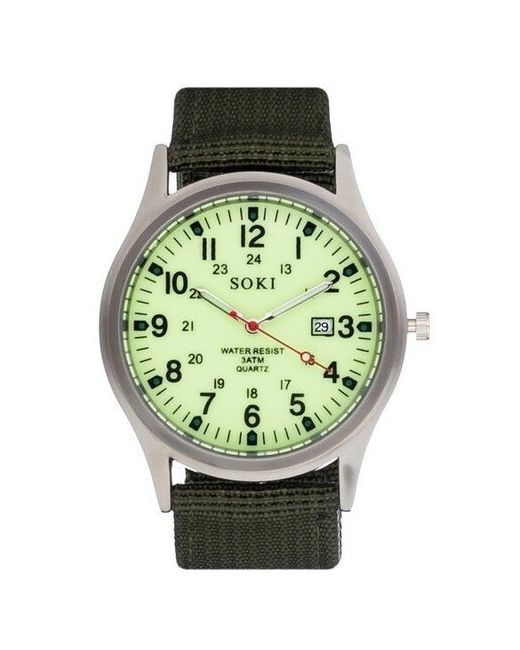 Top Market Наручные часы Часы наручные d-4 см ремешок l-23.5 ширина-2.2 с календарем мультиколор