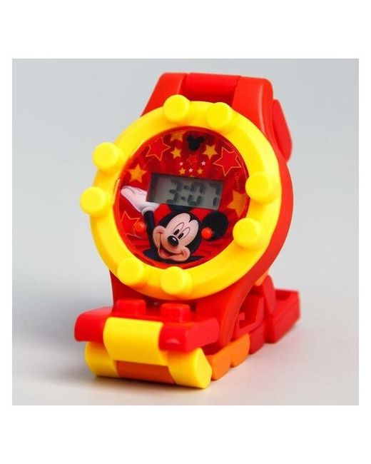 Рфс Наручные часы Часы наручные лего Микки Маус с ремешком-конструктором мультиколор