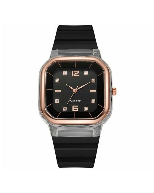 Top Market Наручные часы Часы наручные d-4.1 см ремешок силикон черные мультиколор