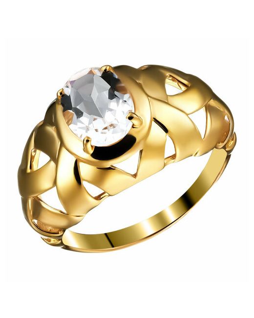 Ювелирочка Перстень 103959618 серебро 925 проба родирование горный хрусталь размер 18 серебряный бесцветный