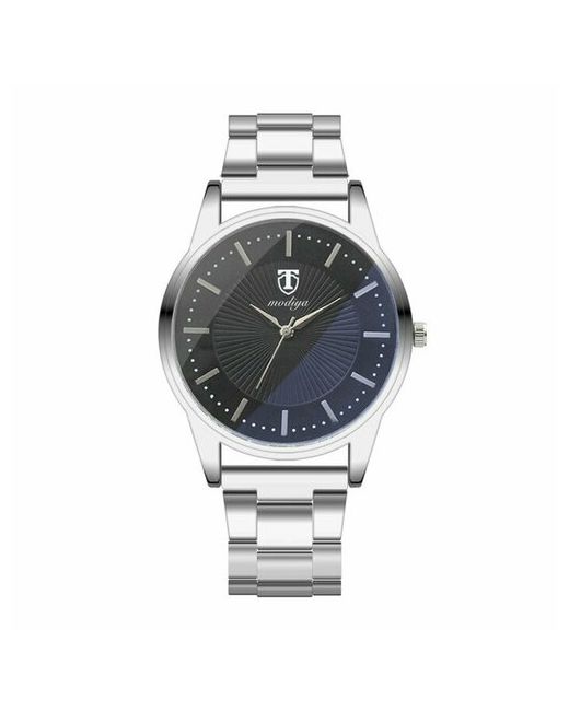 Top Market Наручные часы Часы наручные d-4.2 см ремешок металл черный циферблат мультиколор