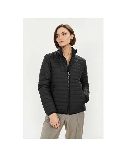 Baon куртка демисезон/лето средней длины силуэт полуприлегающий манжеты карманы ветрозащитная водонепроницаемая без капюшона размер 42 черный