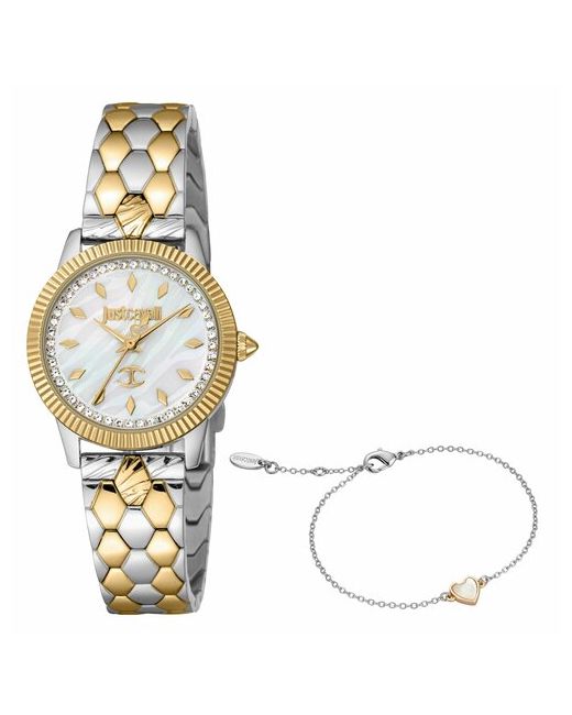Just Cavalli Наручные часы Часы наручные JC1L258M0085SET Кварцевые 28 ммбраслет желтый серебряный