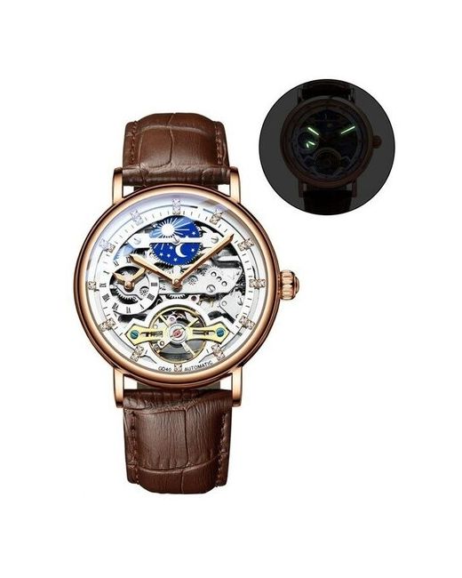 Top Market Наручные часы Часы наручные механические d-4.5 см ремешок l-26 3 АТМ светящиеся мультиколор