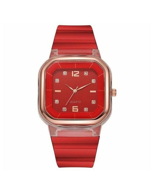 Top Market Наручные часы Часы наручные d-4.1 см ремешок силикон красные мультиколор