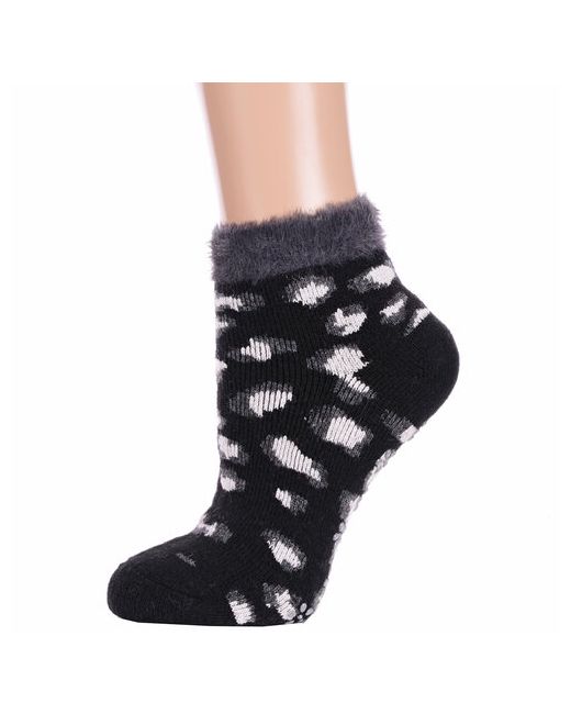 Hobby Line носки укороченные нескользящие утепленные махровые размер черный