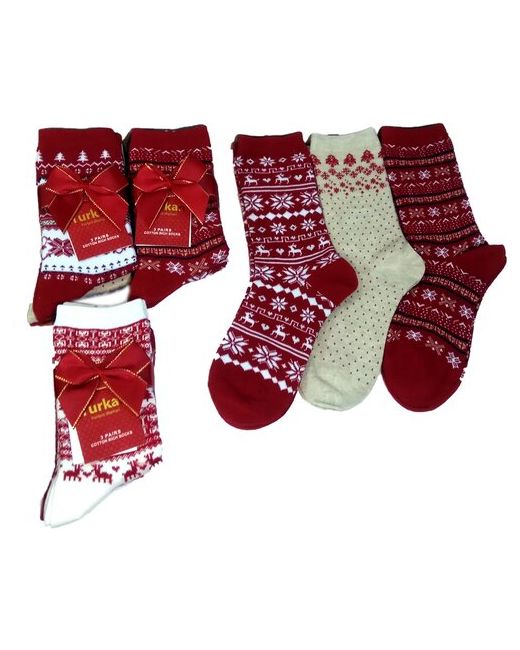 Turkan носки средние на Новый год 12 пар размер 41 красный