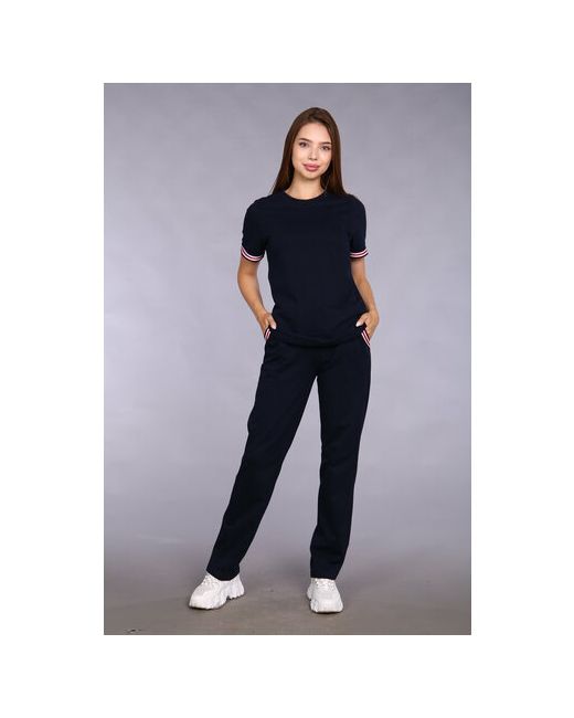 IvCapriz Костюм футболка и брюки повседневный стиль прямой силуэт карманы размер 50 мультиколор