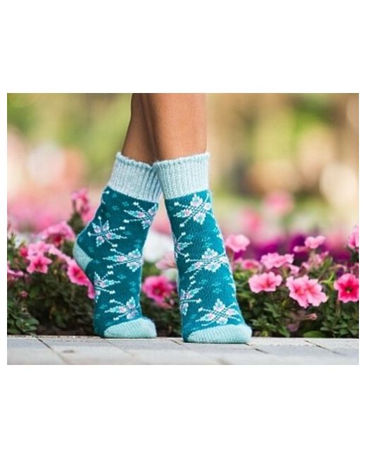 Бабушкины носки носки средние на Новый год вязаные фантазийные размер мультиколор