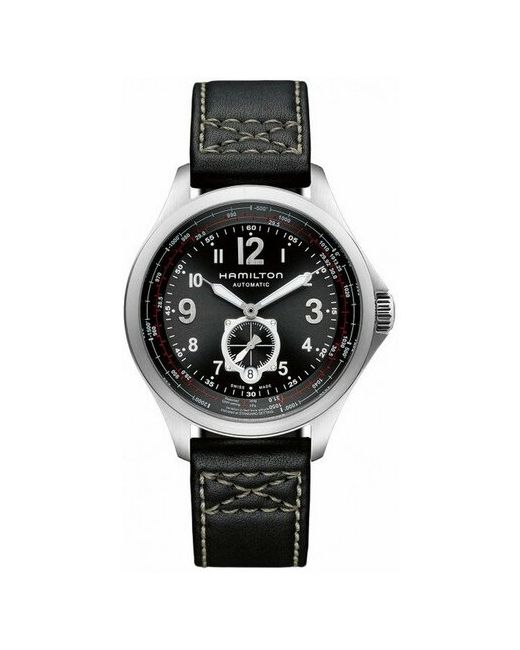 Hamilton Наручные часы Khaki Aviation QNE артикул H76655733 черный серебряный