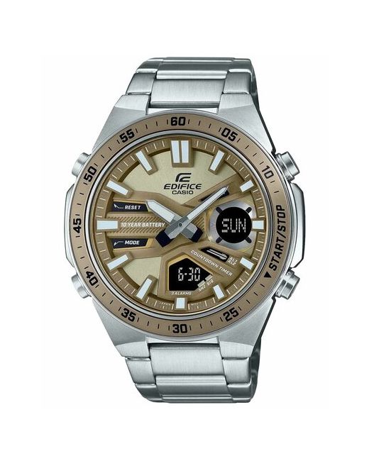 Casio Наручные часы Японские кварцевые c хронографом Edifice EFV-C110D-5ADFEFV-C110D-5A золотой серебряный
