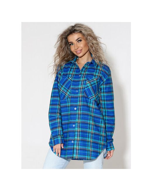 ИвНоски Рубашка размер 100 синий зеленый